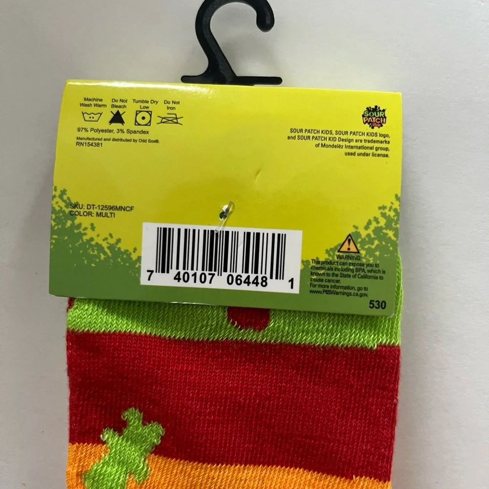 Sour Patch Kids Socks Fits Men’s Shoe Size 6-12